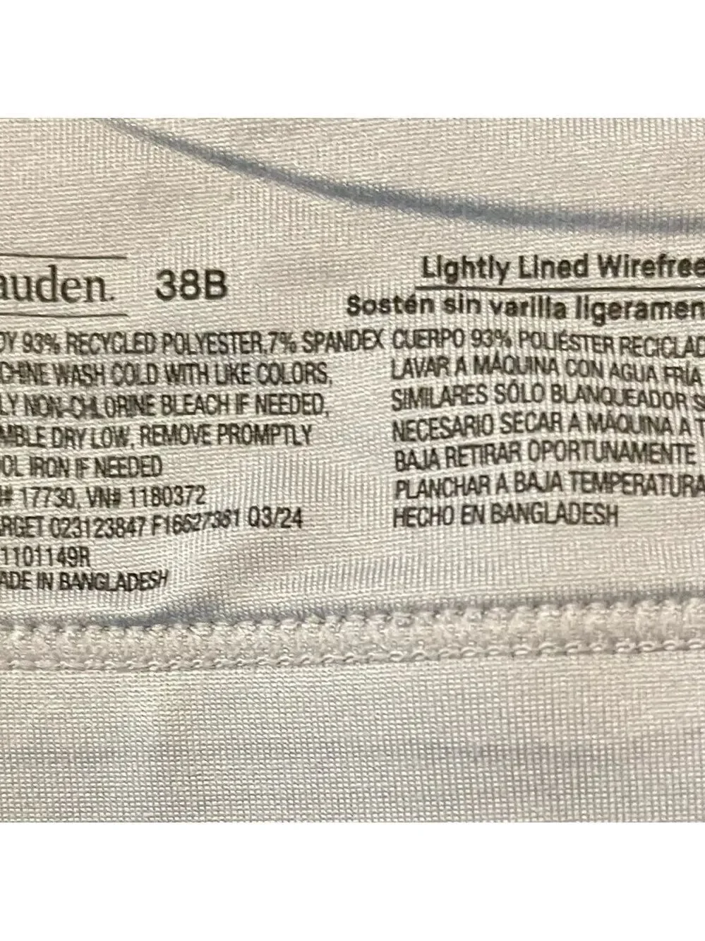 Auden Light Gray Bra